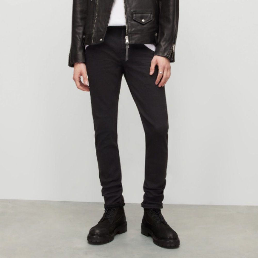 All Saints Men's Rannoch Cigarette Skinny-Fit Jeans | Color: Blk | Size: W28/L31